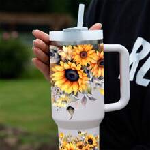 2 piezas Pegatinas de transferencia UV DTF con diseño floral para vasos Libbey de 40oz - Resistentes al agua y a los arañazos, Kit de decoración DIY para jarras, tazas de café y talla grande - Material de PVC (Vasos no incluidos)