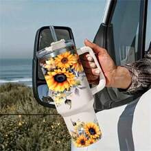 2 piezas Pegatinas de transferencia UV DTF con diseño floral para vasos Libbey de 40oz - Resistentes al agua y a los arañazos, Kit de decoración DIY para jarras, tazas de café y talla grande - Material de PVC (Vasos no incluidos)