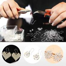 KMEOSCH 20/50 piezas Ganchos para pendientes de plástico transparente hipoalergénicos de 14,5x17 mm con broches para pendientes, componentes para hacer pendientes DIY