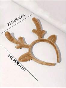 2 件装圣诞节装饰头带可爱毛绒鹿角鹿发带发饰适用于派对狂欢节角色扮演驯鹿 - 彩色 - 查看 4