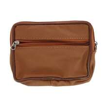 CTM Women's Cowhide Leather Zipper Coin Purse - 卡其色 - 查看 3