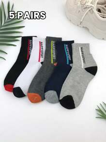1/5 Đôi Tất ống giữa thoáng khí ấm áp phong cách thể thao bốn mùa cổ điển thường ngày dành cho nam - nhiều màu - Xem 13