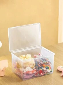 1pc Portable Accessory Jewelry Storage Box, Transparent Latch-Open Organizer For Necklaces, Bracelets, Earrings, Makeup, Suitable For Students, Home, Office Use, Gender Reveal Party, Perfect For Birthdays, Weddings, Parties, The Perfect Gift For Colleagues, Friends, And Family, Back To School