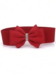 1pc Women Fashion Casual Bow Elastic Waist Belt, Versatile Decoration For Dress, Shirt, Coat Valentine's Day Valentines Summer, School Fall, Autumn, Halloween - Butterfly - View 5