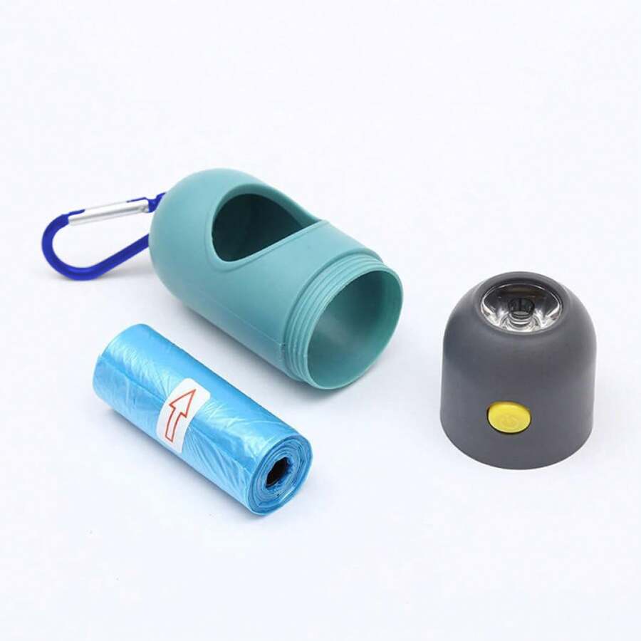 Dog Poop Bag Dispenser With BuiltIn LED Flashlight, Pet Waste Bag