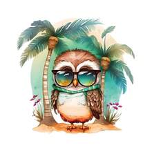 1 miếng dán trang trí nhà vệ sinh, họa tiết cú mèo bãi biển, miếng dán tường nền phòng tắm, tự dính và tháo rời, 10,82*10,59 inch - Nhiều màu - Xem 8