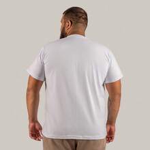 Large Printed T-Shirt Plus Size 30.1 Combed Printed Cotton Los Angeles Dol - 白色 - 查看 5