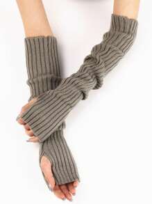 1 Cặp Găng Tay Thời Trang Nữ Ấm Áp Dài Gothic Lolita Tự Làm Găng Tay Đan Co Giãn Ngón Tay Găng Tay Trơn Cổ Điển Bảo Vệ Tay Áo Móc Tay Giữ Ấm Tay Găng Tay Khuỷu Tay Dài Không Ngón Tay Đan Len Tay Áo Mùa Đông Màu Trơn - Nhiều màu - Xem 11