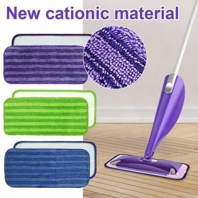 1/2/4/6Pcs New Cationic Material  Mop Replacement Pads Compatible With  Wet Jet Mop Reusable And Washable Adhesive Replacement Mop Cloth Microfiber Cleaning Cloth Cleaning Tools Christmas Halloween
