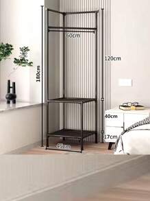 perchero colgante perchero para ropa perchero multifuncional de ahorro de espacio para sala de estar perchero esquinero independiente organizador de almacenamiento, negro de dos capas, 45cmx45cmx180cm