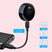 1pc Black Mini Camera, Remote Smart Monitoring, Human Motion Detection, Wireless Smart Camera, Home Security Surveillance Camera, TF Card Storage (Original Shipment Exclude TF Card), USB Quick Charge, Long Battery Life, Infrared Night Vision, Night Recording, Loop Recording Security Camera