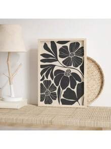 1pc Mid Century Neutral Beige Black Abstract Plant Botanical Flower Poster In Canvas Tranh Tường Hình Ảnh Cho Phòng Trang Trí Nội Thất Không Có Khung - Nhiều màu - Xem 4