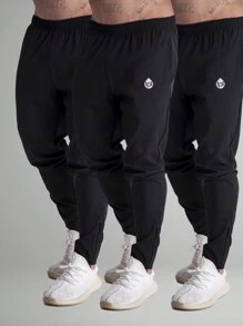 Kit 3 Tactel Pants With Elastane For Men's Sportswear - 黑色 - 查看 1