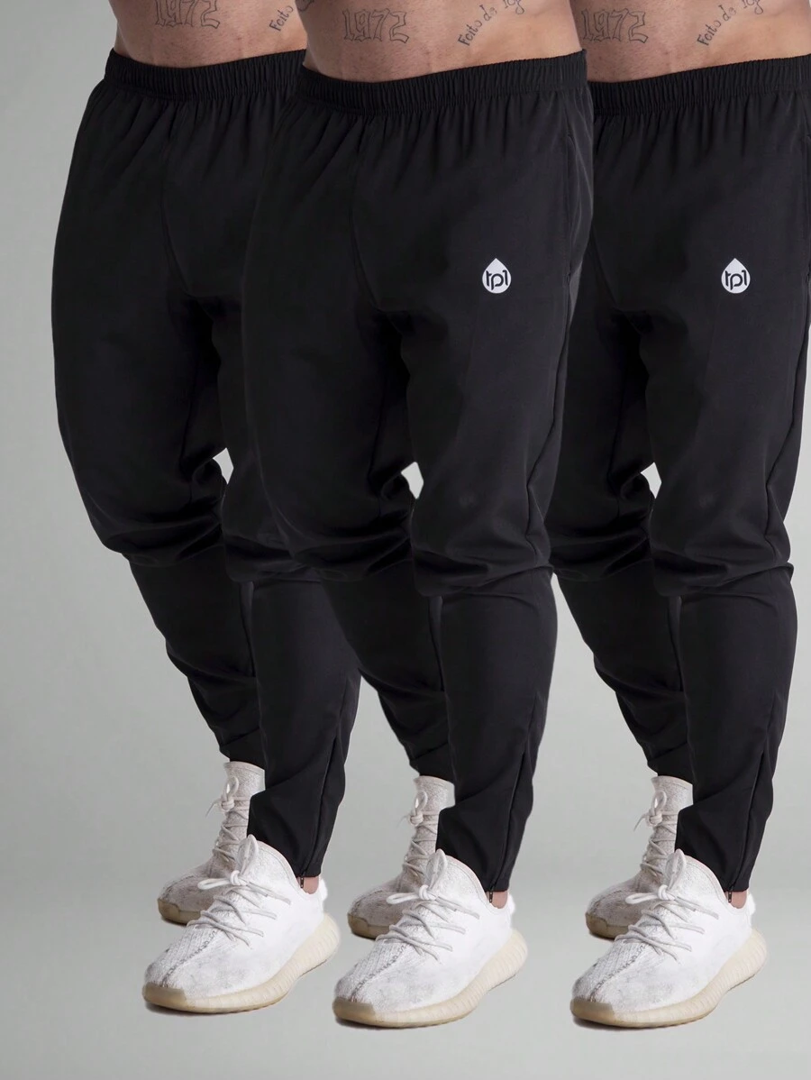 Kit 3 Tactel Pants With Elastane For Men's Sportswear - 黑色 - 查看 1