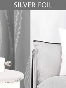2 件银色箔波浪遮光窗帘，隔热，适用于客厅、卧室、阳台和其他装饰窗户 - 多色-A - 查看 6