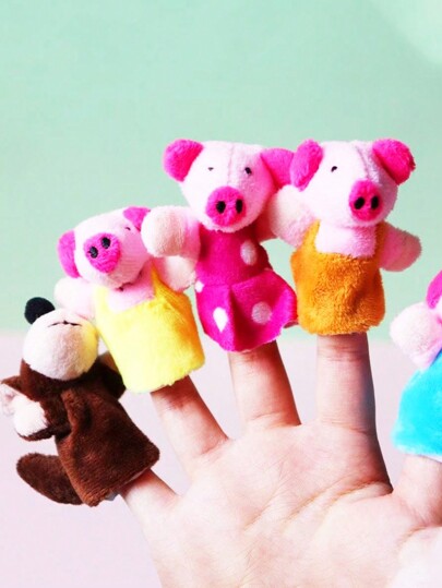 BELLKIDS 8 Pcs Mini Plush Finger Puppets, Cute Animal Dolls, Plush Toys, Classroom Storytelling Props, Three Little Pigs Stories, Parties, Birthday Gifts, Christmas