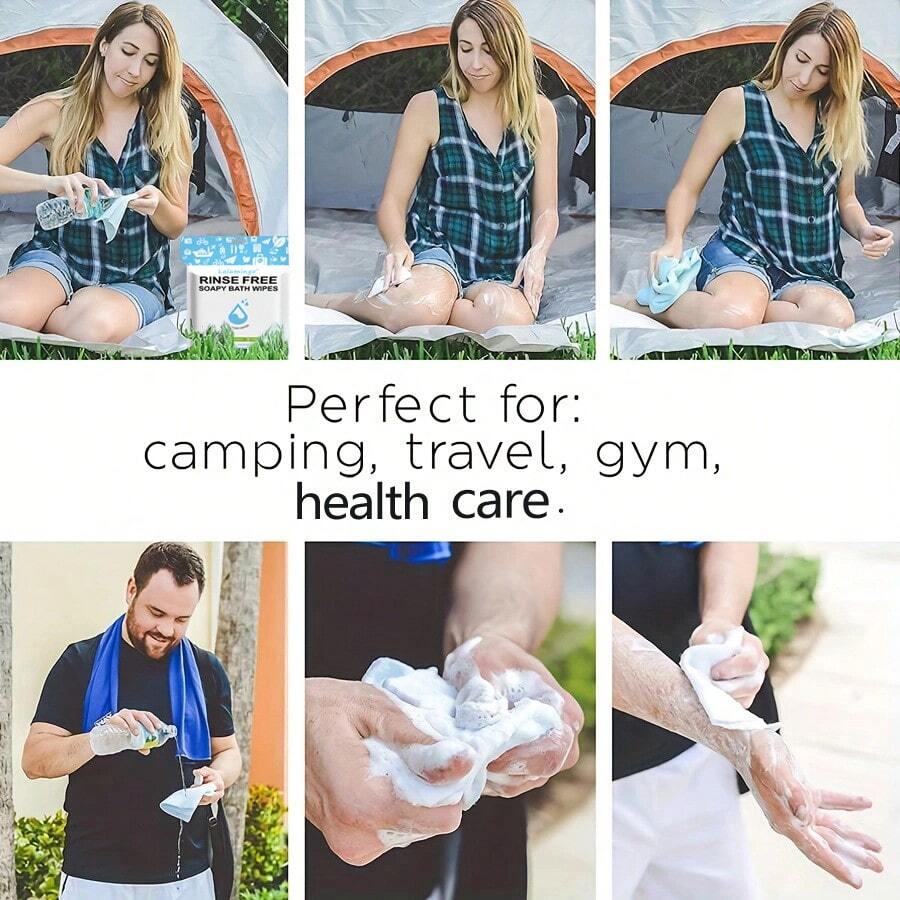 Disposable No Rinse Bathing Wipes For Senstive Skin 25 Pack AllIn