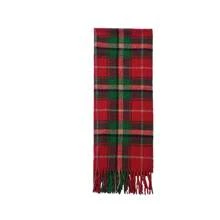 [Custom Made] 1pc Christmas Red & Green Plaid Brushed Knit Customized Embroidered Scarf, Fashion Warm Scarf For Autumn/Winter Outings