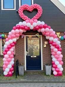 1 Set Multi-Functional Wedding Arch Frame - Sturdy Water-Fillable Base, No Electricity Required, Easy Assembly, Adjustable Height, Balloon Column Stand Kit, For Indoor Wedding, Anniversary, Birthday, Christmas, Thanksgiving, New Year Party And Event Decoration - White - View 7