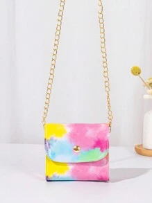 1 件女孩迷你纯色口红斜挎包、耳机袋、零钱包、马鞍形口红单肩包，适合日常使用，理想的礼物选择 - 彩色 - 查看 2