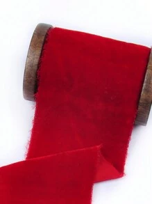 1pc Handmade Frayed Edging Velvet Suede Cloth Ribbon For Wedding Invitation Wrapping Bouquets Birthday Party Decorations Gifts Christmas & Thanksgiving Decorations, Gift Wrapping, Wedding Bouquets (Spool Not Included)