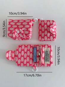 Ví hoa và thắt nút nhiều lớp, túi đựng đồ mini di động, túi đựng tai nghe, chặn RFID, quà tặng màu hồng cho phụ nữ - Nhiều màu - Xem 11
