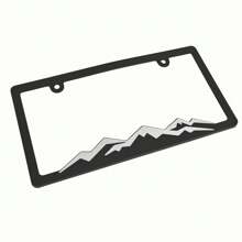 2 Peças Moldura de Placa de Licença com Relevo 3D de Montanha Nevada, Inclui Conjunto de Parafusos, Adequado para EUA/México/Canadá, Decoração de Carro, Acessórios Automotivos, Viagem de Carro, Peças de Carro Estilo Oeste, Acessórios de Carro Pretos, Peças de SUV, Peças de Caminhão, Suprimentos Automotivos - Montanha nevada - Visão 10