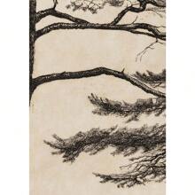1pc Vintage Pine Tree Branch Drawing Posters And Prints Canvas Painting Wall Art Picture For Living Room Home Decoration Paintings No Frame - Multicolor - View 11