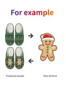 Christmas Men Warm Slippers, Customized Graphic Pattern Closed Toe Anti-Slip Best Gift For Home - Green - View 3