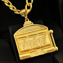 8mm 60cm Friso S Cord With Antique Coin Chain And 7 Identical Pendant Luxury In 18K Gold For Men - 咖啡 - 查看 5
