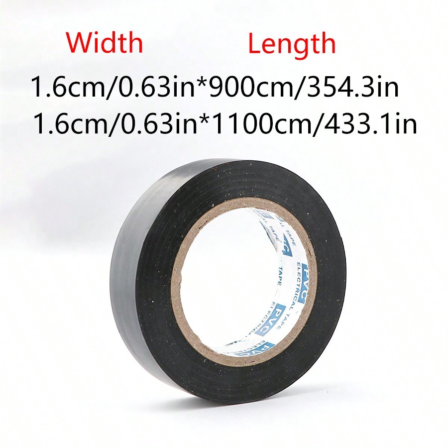 10pcs Electrical Insulation Tape, Black, Fireproof, PVC Insulating Tape
