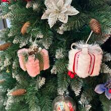 1 件/2 件圣诞树装饰挂饰，白色/粉色方形礼盒风格迷你装饰 - 彩色 - 查看 8