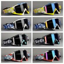 Unisex PC Lens Motorcycle Goggles, Outdoor Sports Protective Glasses, Windproof Sandproof Goggles, For General Decorative Use - Polycarbonate Frame, No Diopter - Multicolor - View 8