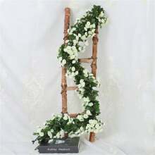 1/4 Dây hoa hồng nhân tạo, Vòng hoa giả trang trí ngày lễ, Trang trí đám cưới, Trang trí phòng ngủ, Vòng hoa, Cây, Vòm, Dây leo lá giả tự làm, Trang trí ngày lễ tình nhân, Màu trắng - Màu Hồng baby - Xem 5