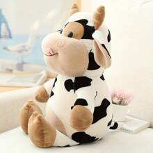 Juguete de peluche de vaca de dibujos animados de 11.8" - Relleno suave de PP, regalo de Navidad ideal - En blanco y negro - Ver 9