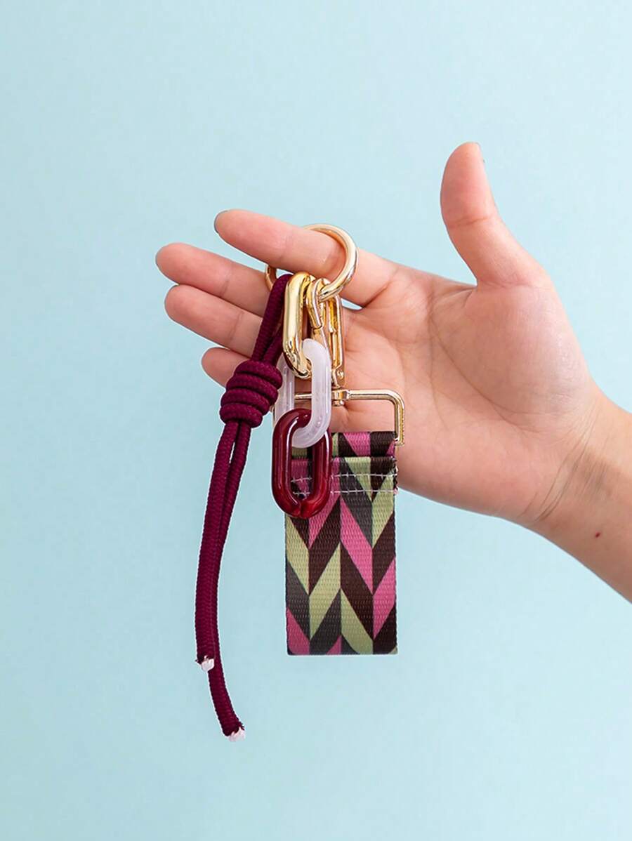 Móc chìa khóa Acrylic Webbing hỗn hợp hoàn toàn mới Phụ kiện trang trí túi xách thời trang B383 Quà tặng Giáng sinh Quà tặng Lễ Tạ ơn Cổ điển - Màu Đỏ Sâu - Xem 1