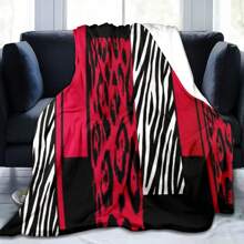 Chăn vải nỉ mềm họa tiết động vật chắp vá - Màu Hồng Tươi - Xem 7