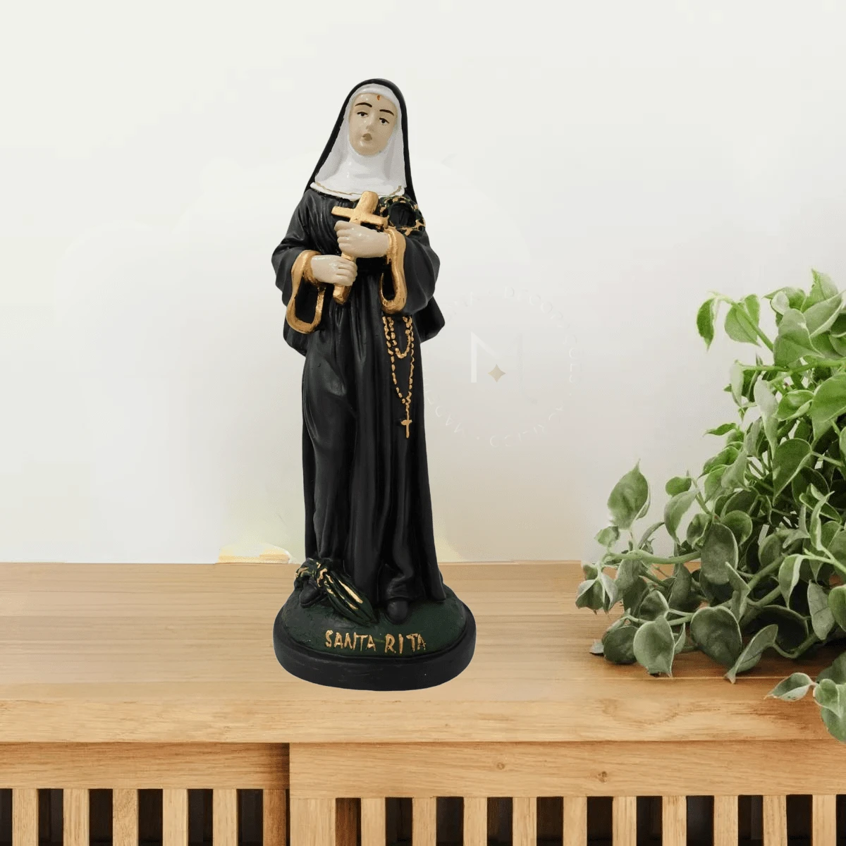 Statue Of Saint Rita Of Cassia 27 Cm In Plaster Catholic Decoration