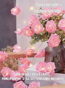 1.5m/3m/6m 情人节玫瑰花灯串,浪漫母亲节,温馨情人节礼物,DIY 假玫瑰花装饰灯适用于婚礼花园派对,LED 室内外仙女灯,电池供电,适用于节日、生日、氛围、卧室、派对装饰,送给家人、女朋友、男朋友、情人节的礼物 - 彩色 - 查看 12