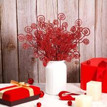 Que cắm cây thông Noel lấp lánh nhân tạo, cành cây xoăn hình kẹo để cắm vào bình, làm vòng hoa trang trí nhà ngày lễ - Nhiều màu - Xem 10