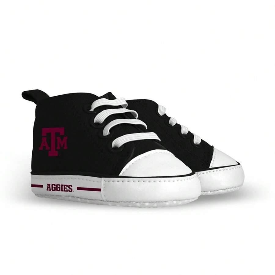 Masterpieces Texas AandM Aggies Baby Shoes Unisex High Top Pre-Walkers Soft Fabric Grippers - Texas A & M Aggies - View 1