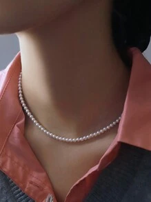 1 pièce Collier réglable en perle d'eau douce de culture fait main 1:1, élégant et gracieux pour femmes