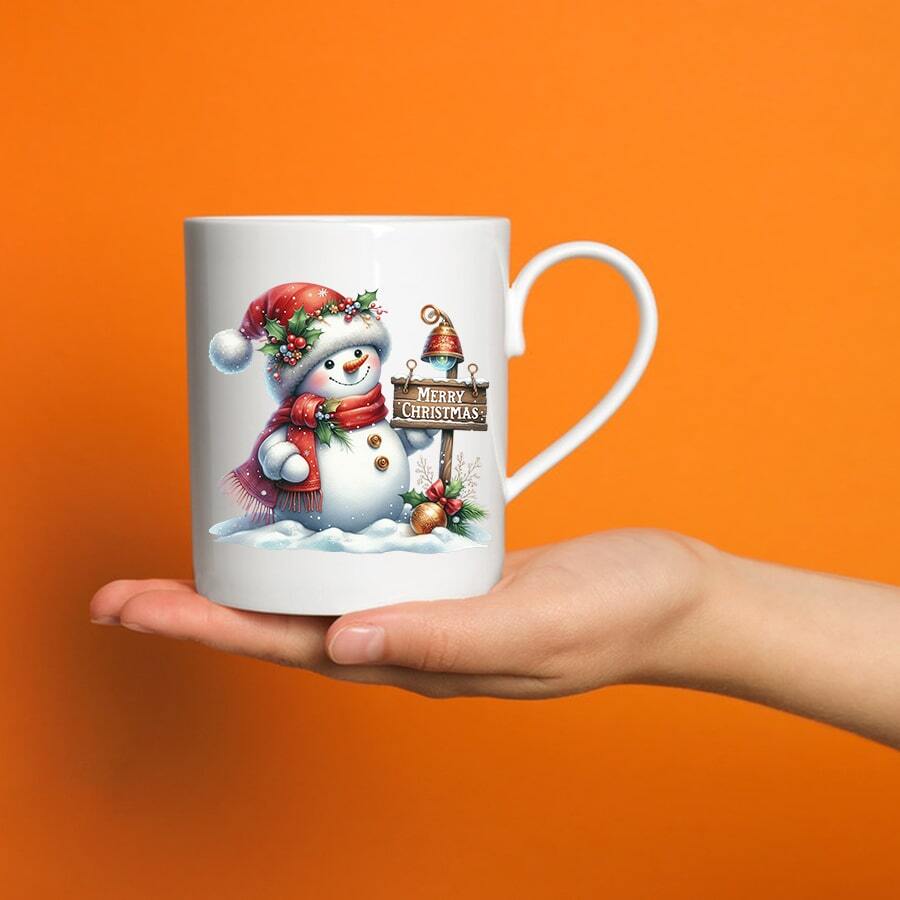 7pcs Christmas Snowman UV DTF Transfer Stickers Waterproof PVC Self