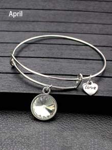 1 chiếc vòng tay dây sắt đính đá 12 màu thời trang Châu Âu & Mỹ - vòng đeo tay - Xem 24