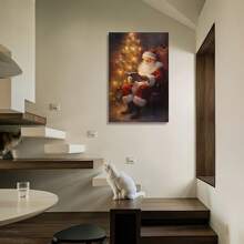 1 Poster Canvas-Wooden Frame St. Nicholas Reading Book, Christmas Wall Art Retro Poster, Christmas Painting, Christmas Decoration, Wrapped Wooden Frame Painting Frame Cloth, Can Be Hung Directly Wooden Frame-Thickness 1.5 Inch - 20*30inch/50*76cm có khung - Xem 8