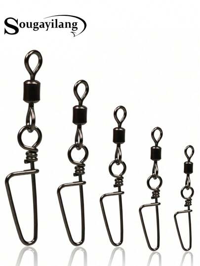 SOUGAYILANG 50pcs Arc Pin Fishing Connector Stainless Steel Fishing Hook