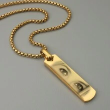 1 件定制情侣眼睛照片项链，激光雕刻眼睛照片和名字吊坠项链，个性化激光切割字母情侣项链，不锈钢方形珍珠男士照片项链，情侣礼物，送给男朋友的礼物，送给女朋友的礼物 - 黑色 - 查看 10