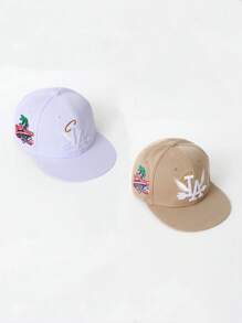 1 件男女通用哥特式 LA 字母刺绣可调节嘻哈棒球帽，适合街头、运动、派对、音乐节、学校万圣节 - LA - 查看 14