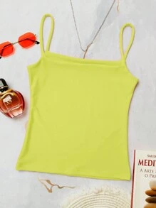 Women's Basic Suplex Tank Top With Boat Front Tank Top Blouse - Màu vàng - Xem 2
