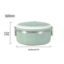 1pc Stainless Steel Round Bento Lunch Box Containers, Multi-Layer Portable Food Storage Lunchbox With Lid For Outdoor, 4 Seasons - Blue - View 11
